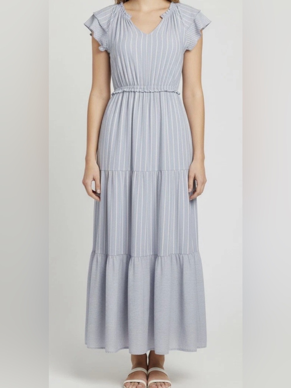 Old Navy Blue-and-White Striped Maxi Dress